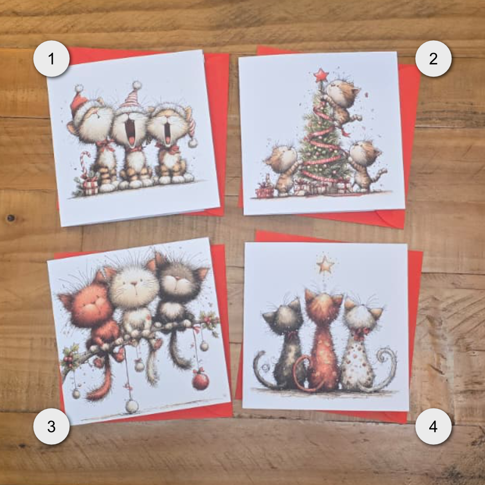 All 4 designs of CCG Christmas Cards